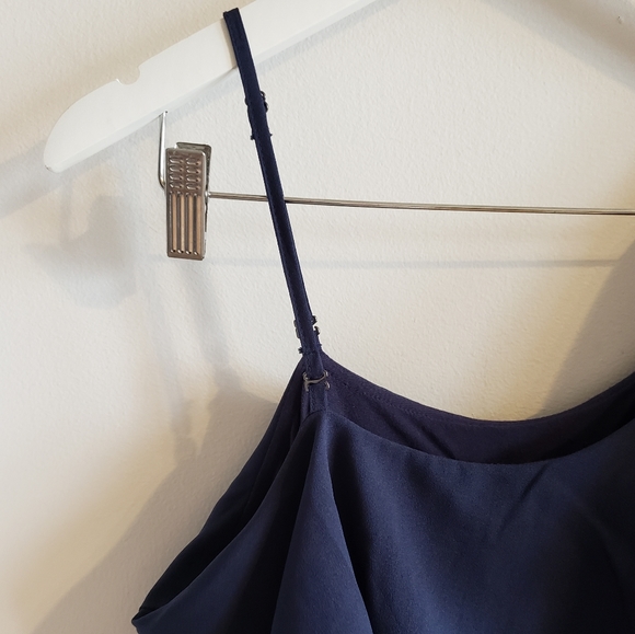 Garcia Jeans One Sleeve Tank Boho Blouse Sheer Frilly Layer Woman Size Large - Picture 5 of 10